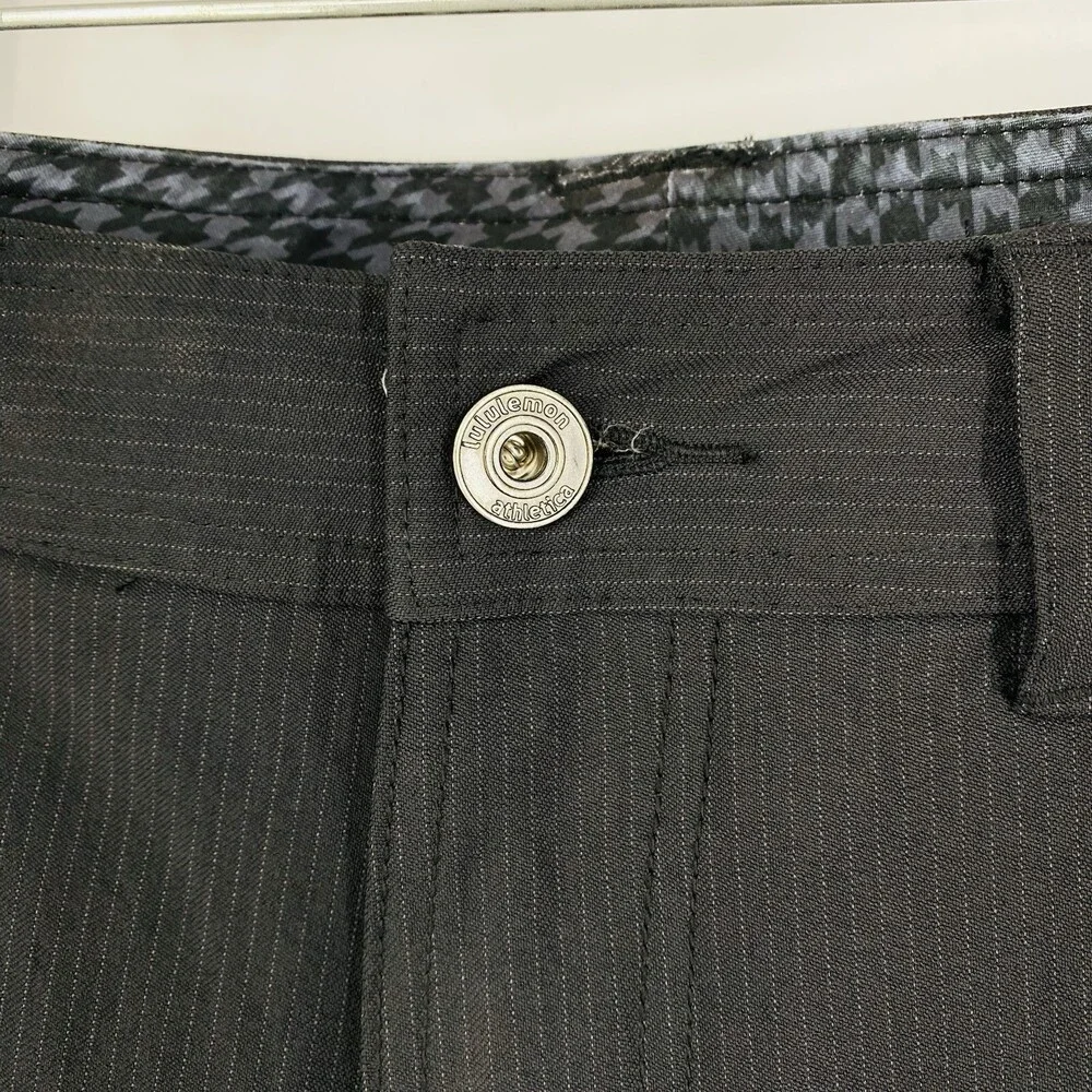 Lululemon Mens Pants Size 38 Black Houndstooth Active Work Pants Softshell